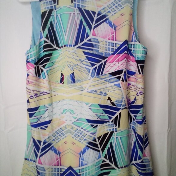 Sugar Lips Dress Women XS Sleeveless Lined Open Back Pattern Colorful - Picture 4 of 15